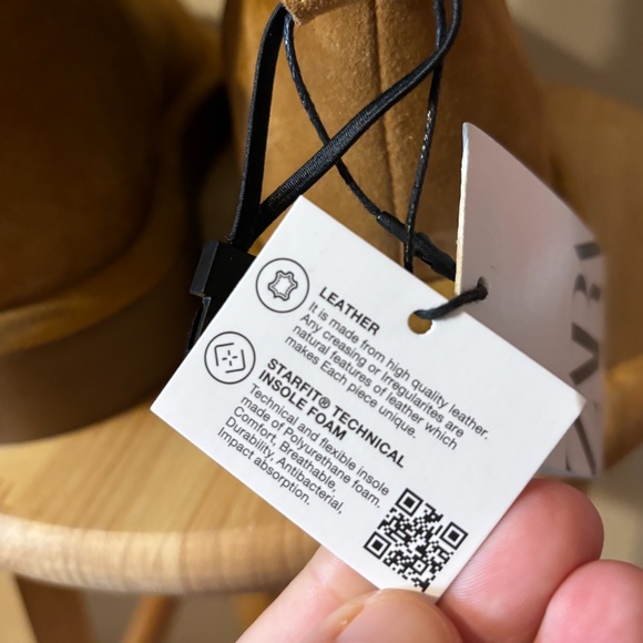 Zara brown real suede leather and fleece flat ankle boots NWT - Picture 5 of 10